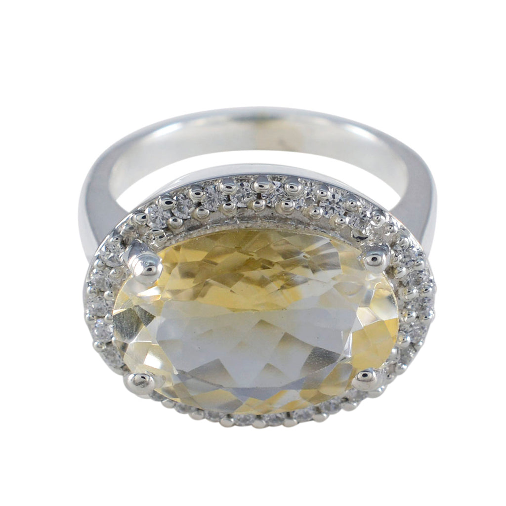 Citrine Halo Indian 92.5 Silver Yellow Gems Versatile Abstract Ring Jewellery