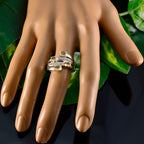 Citrine quarter Russian 925 Silver Yellow Gemstones Minimal Boho Ring Jewellery