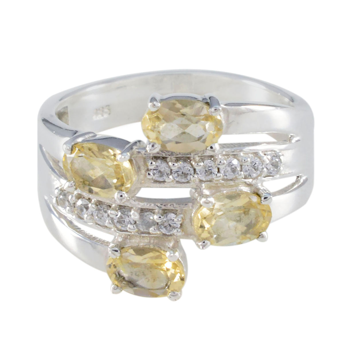 Citrine quarter Russian 925 Silver Yellow Gemstones Minimal Boho Ring Jewellery