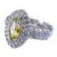 Citrine Halo German Silver Yellow Gemstones Minimal Contemporary Ring Jewelry