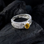 Citrine Halo Indian Sterling Silver Yellow Gemstones Featherlight Sophisticated Ring Jewelry