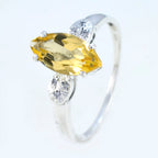 Citrine Halo Japanese Sterling Silver Yellow Gemstone Dainty Luxurious Ring Jewelry