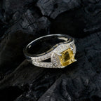 Citrine Halo German 92.5 Silver Yellow Gemstones Slim Cultural Ring Jewelry