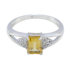 Citrine Halo Turkish 925 Sterling Silver Yellow Gemstone Dainty Artisan Ring Jewellery