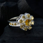 Citrine multiple Moroccan 925 Sterling Silver Yellow Gemstones Versatile Contemporary Ring Jewellery