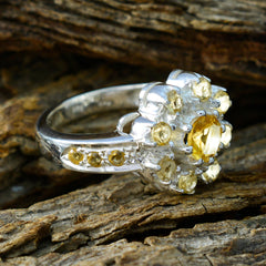 Citrine multiple Moroccan 925 Sterling Silver Yellow Gemstones Versatile Contemporary Ring Jewellery