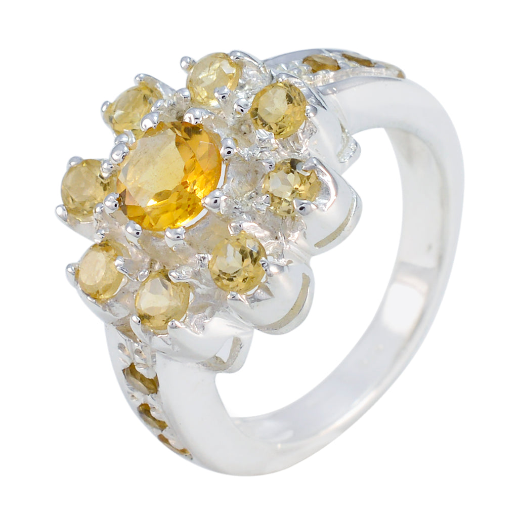 Citrine multiple Moroccan 925 Sterling Silver Yellow Gemstones Versatile Contemporary Ring Jewellery
