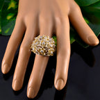 Citrine multiple African 925 Sterling Silver Yellow Gemstone Statement Floral Ring Jewelry