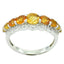 Citrine Hepta Turkish 925 Sterling Silver Yellow Gemstone Whisper thin Fairytale Ring Jewellery