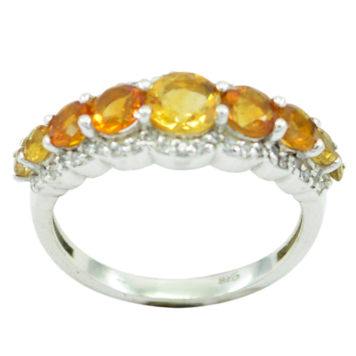 Citrine Hepta Turkish 925 Sterling Silver Yellow Gemstone Whisper thin Fairytale Ring Jewellery