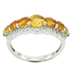 Citrine Hepta Turkish 925 Sterling Silver Yellow Gemstone Whisper thin Fairytale Ring Jewellery
