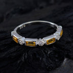 Citrine quarter Korean 92.5 Silver Yellow Gemstone Dainty Trendy Band Jewelry