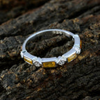 Citrine quarter Korean 92.5 Silver Yellow Gemstone Dainty Trendy Band Jewelry
