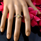 Citrine Halo American 925 Sterling Silver Yellow Gemstones Dainty Graceful Ring Jewelry