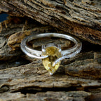 Citrine Halo American 925 Sterling Silver Yellow Gemstones Dainty Graceful Ring Jewelry