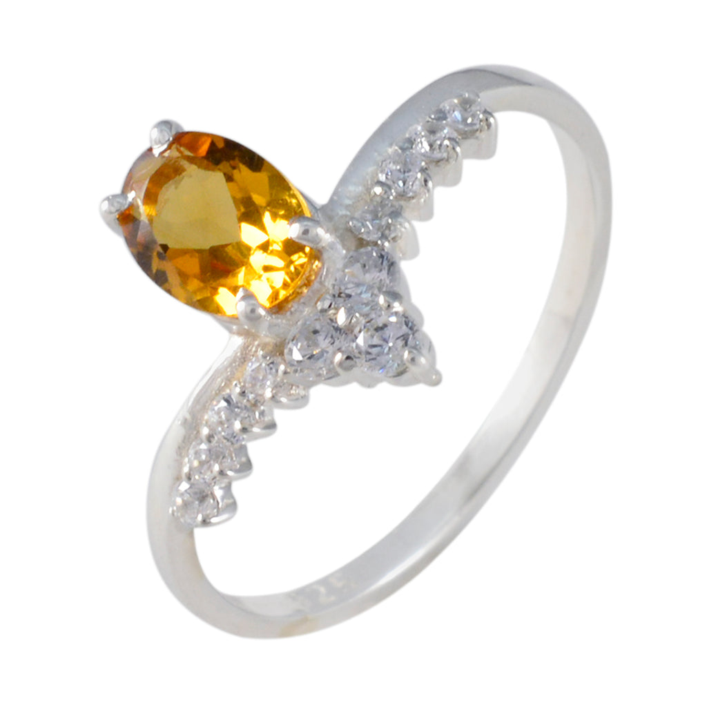 Citrine Halo Turkish Sterling Silver Yellow Gemstones Delicate Luxurious Ring Jewellery