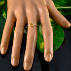 Citrine Trilogy Japanese 925 Sterling Silver Yellow Gems Elegant  Graceful Ring Jewellery