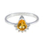 Citrine Halo Japanese Silver Yellow Gems Delicate Graceful Ring Jewelry