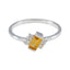 Citrine Halo Japanese Silver Yellow Gems Elegant  Trendy Ring Jewellery