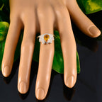 Citrine Halo Turkish 925 Sterling Silver Yellow Gems Whisper thin Sophisticated Ring Jewellery