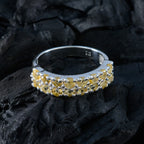 Citrine multiple Moroccan 925 Silver Yellow Gemstone Tiny Cultural Ring Jewellery