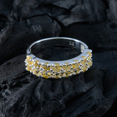 Citrine multiple Moroccan 925 Silver Yellow Gemstone Tiny Cultural Ring Jewellery