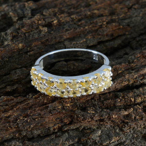 Citrine multiple Moroccan 925 Silver Yellow Gemstone Tiny Cultural Ring Jewellery