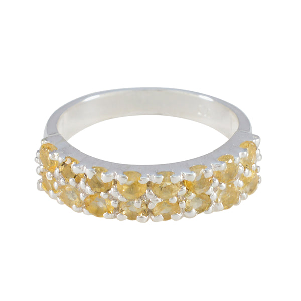 Citrine multiple Moroccan 925 Silver Yellow Gemstone Tiny Cultural Ring Jewellery
