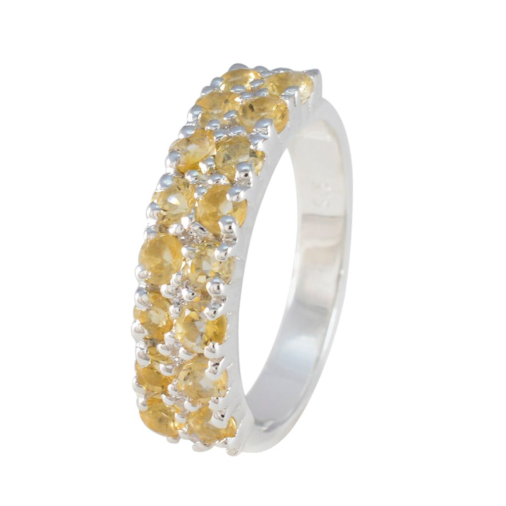 Citrine multiple Moroccan 925 Silver Yellow Gemstone Tiny Cultural Ring Jewellery