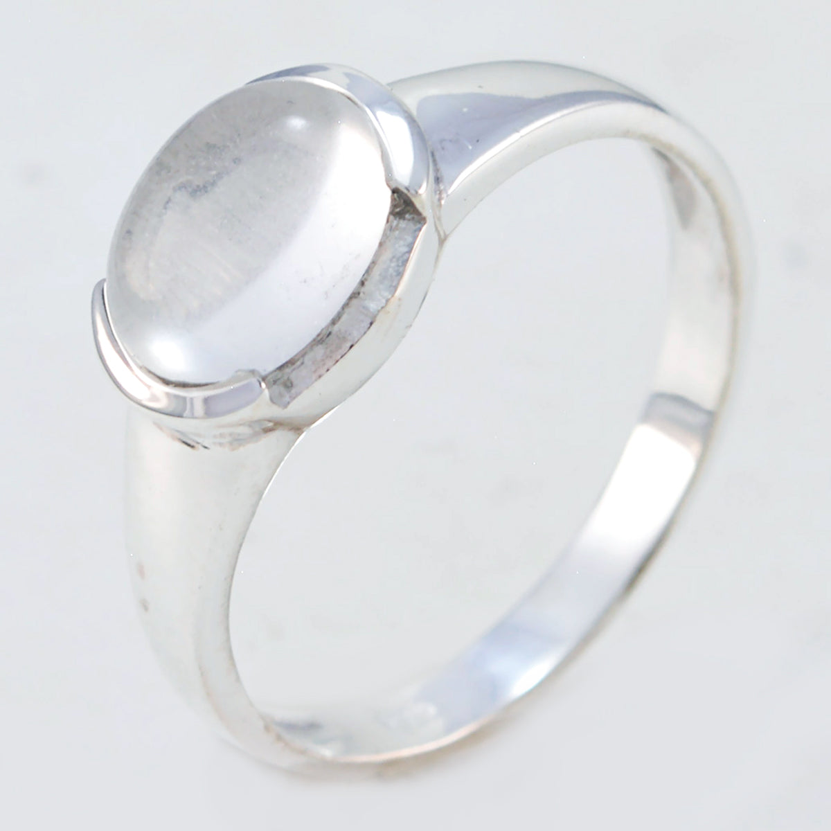 Crystal Quartz Solitaire Japanese 925 Silver White Gemstones Dainty Trendy Ring Jewellery Image principale du produit