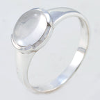 Crystal Quartz Solitaire Japanese 925 Silver White Gemstones Dainty Trendy Ring Jewellery
