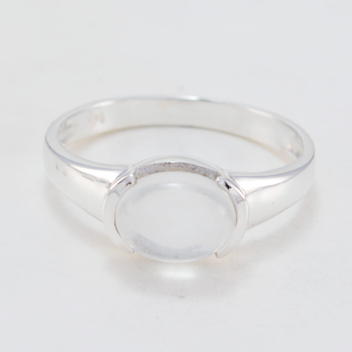 Crystal Quartz Solitaire Japanese 925 Silver White Gemstones Dainty Trendy Ring Jewellery