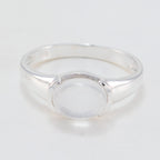 Crystal Quartz Solitaire Japanese 925 Silver White Gemstones Dainty Trendy Ring Jewellery