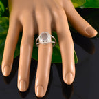 Crystal Quartz Solitaire Middle Eastern Silver White Gems Classic Rope Wire Ring Jewelry