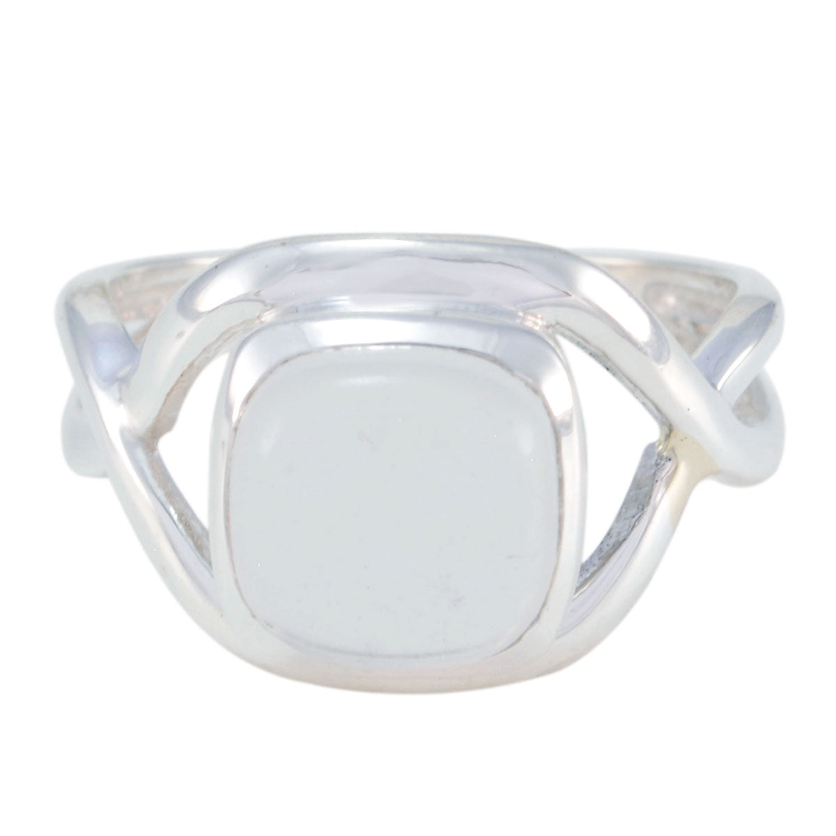 Crystal Quartz Solitaire French Sterling Silver White Gemstone Minimal Sophisticated Ring Jewellery Image principale du produit