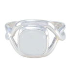 Crystal Quartz Solitaire French Sterling Silver White Gemstone Minimal Sophisticated Ring Jewellery