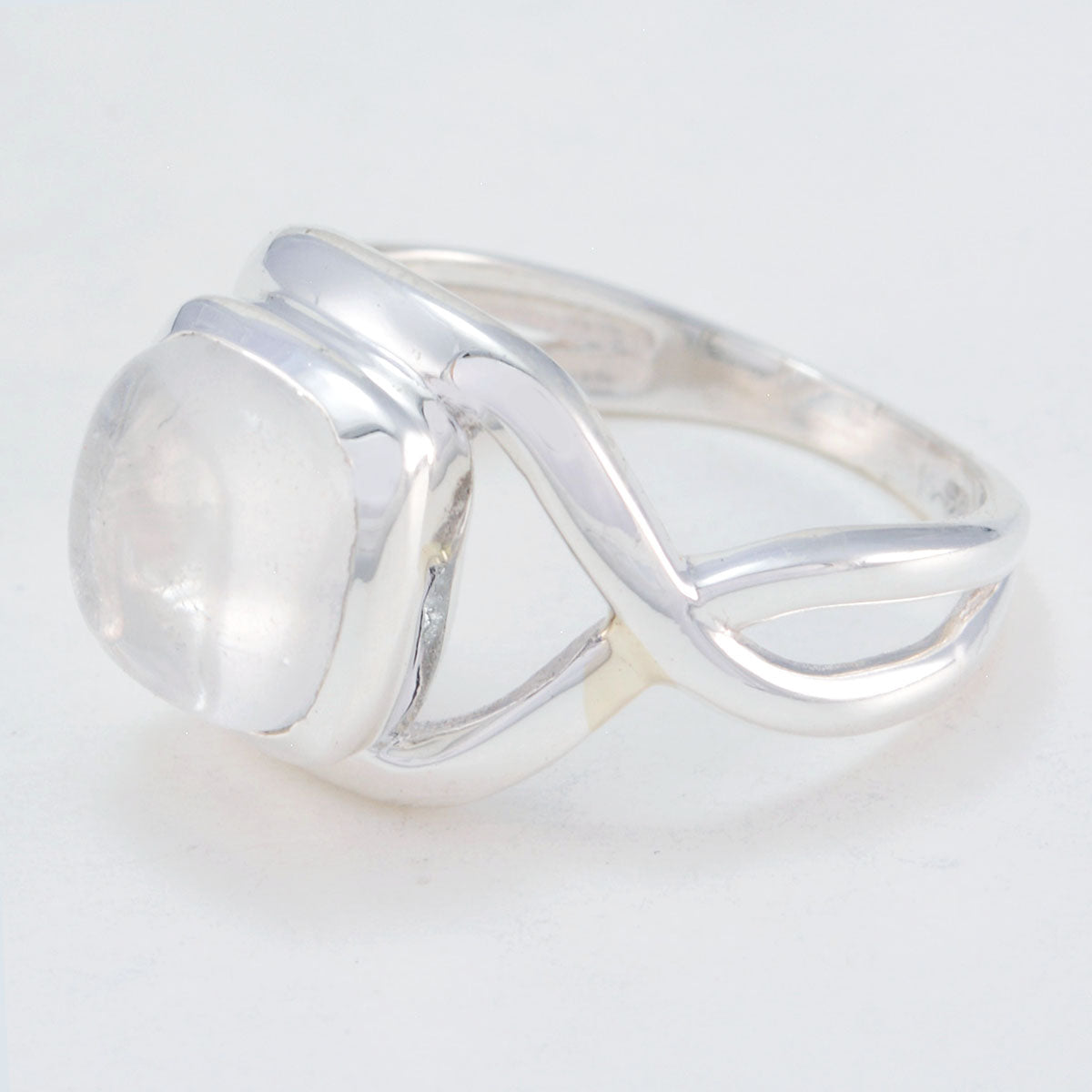 Crystal Quartz Solitaire French Sterling Silver White Gemstone Minimal Sophisticated Ring Jewellery