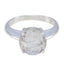 Crystal Quartz Solitaire African 925 Silver White Gemstone Tiny Sophisticated Ring Jewellery