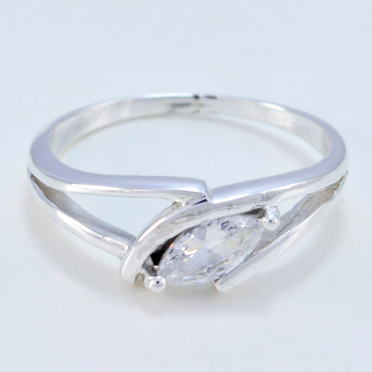 Crystal Quartz Solitaire Turkish 925 Silver White Gemstone Dainty Modern Ring Jewellery