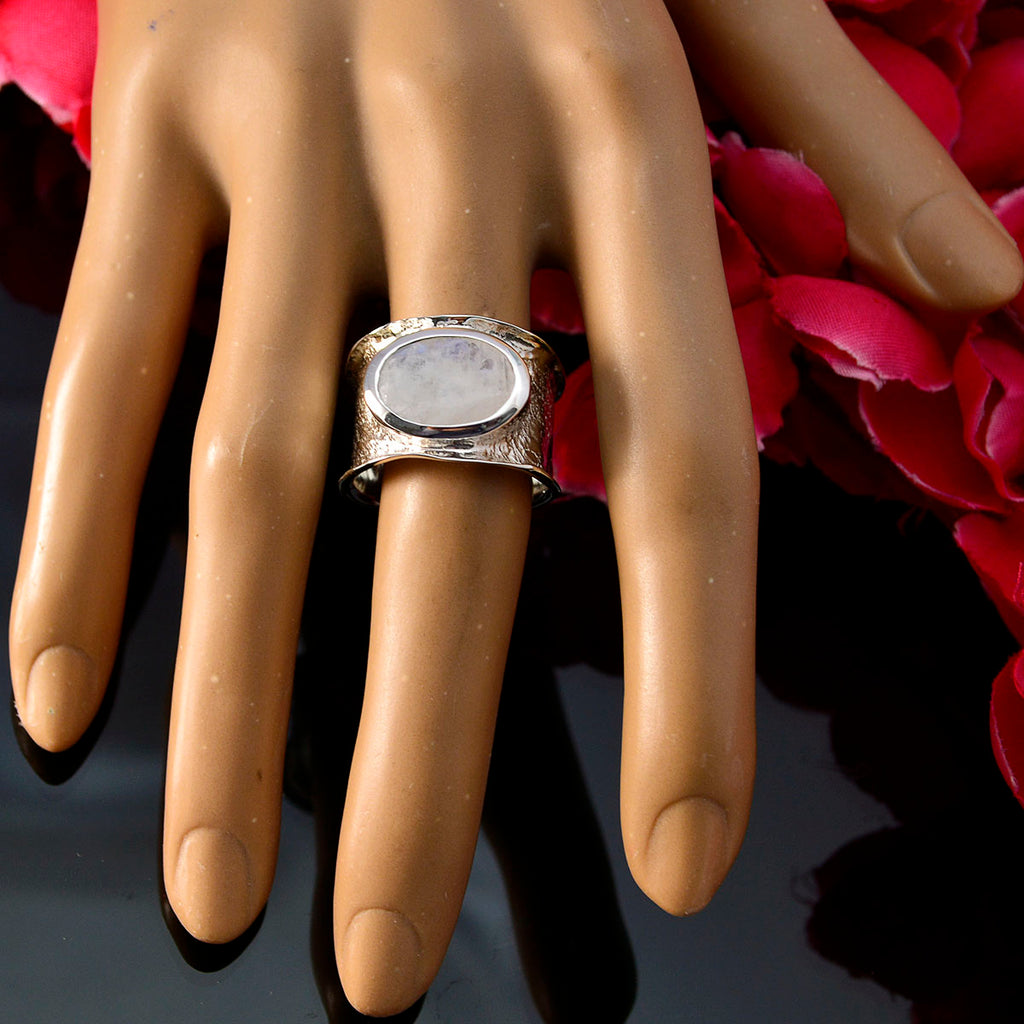 Crystal Quartz Solitaire German 925 Sterling Silver White Gems Edgy Oversized Band Jewelry