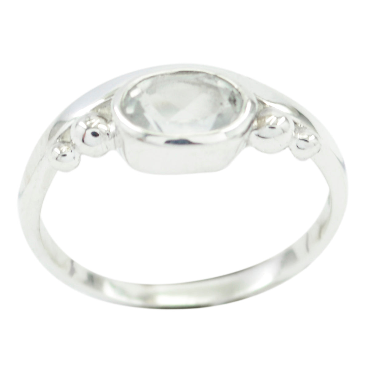 Crystal Quartz Solitaire Japanese Silver White Gems Delicate Sophisticated Ring Jewellery