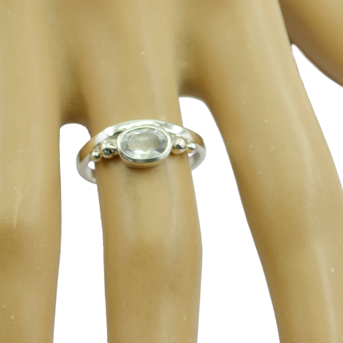 Crystal Quartz Solitaire Japanese Silver White Gems Delicate Sophisticated Ring Jewellery