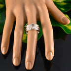 Crystal Quartz Solitaire Indian 925 Sterling Silver White Gemstones Eye catching Twist Band Jewellery