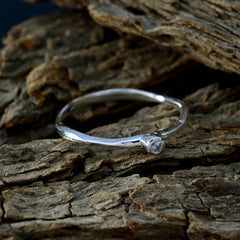 Crystal Quartz Solitaire Turkish Silver White Gemstones Delicate Contemporary Ring Jewellery