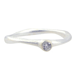 Crystal Quartz Solitaire Turkish Silver White Gemstones Delicate Contemporary Ring Jewellery