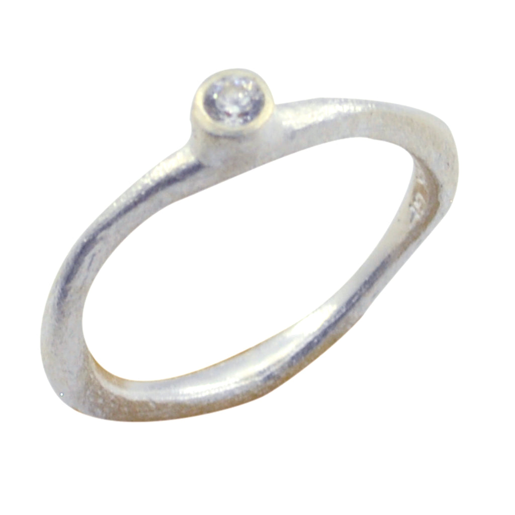 Crystal Quartz Solitaire Turkish Silver White Gemstones Delicate Contemporary Ring Jewellery