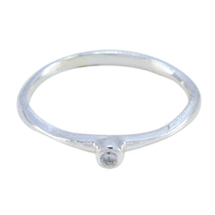 Crystal Quartz Solitaire Turkish Silver White Gemstones Delicate Contemporary Ring Jewellery