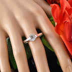 Crystal Quartz Solitaire Turkish 92.5 Silver White Gemstones Whisper thin Graceful Ring Jewellery