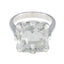 Crystal Quartz Solitaire Russian Silver White Gemstone Mid weight Boho Ring Jewelry