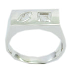 Crystal Quartz Toi et Moi Indian Silver White Gemstone Tiny Sophisticated Ring Jewelry